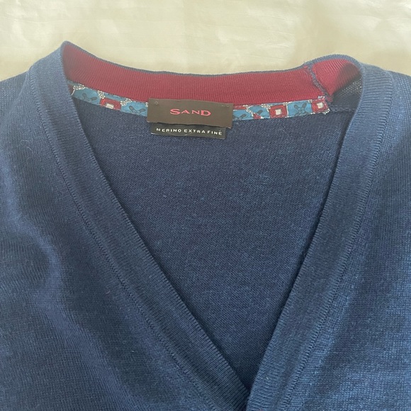 Sand Copenhagen granddad cardigan blue sweater merino wool - Picture 6 of 10